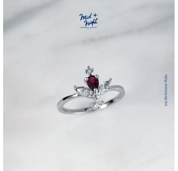 July Birthstone-Ruby Antique Droplet Ring
